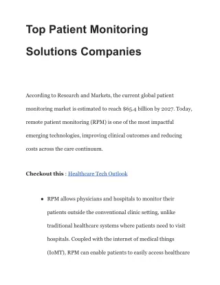 Top Patient Monitoring Solutions Companies (1)