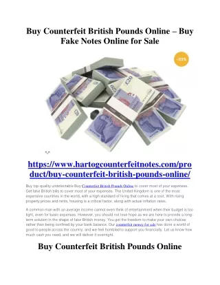 Buy Counterfeit British Pounds Online