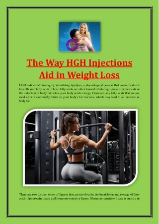 The Way HGH Injections Aid in Weight Loss