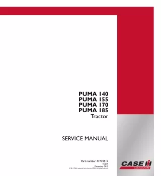 CASE IH PUMA 155 TIER 3 Tractor Service Repair Manual [HCCZ185CECW21177 - ]