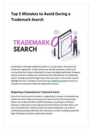 Top 5 Mistakes to Avoid During a Trademark Search