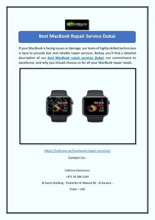 Best MacBook Repair Service Dubai