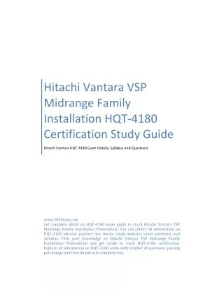 Hitachi Vantara VSP Midrange Family Installation HQT-4180 Cert Study Guide