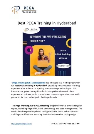 Best PEGA Training in Hyderabad