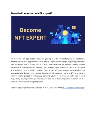 How do I become an NFT expert_