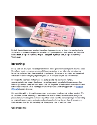 Belgisch Rijbewijs Vernieuwen