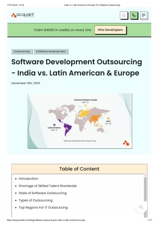 India vs. Latin America & Europe For Software Outsourcing