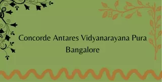 Concorde Antares Vidyanarayana Pura Bangalore E Brochure Pdf