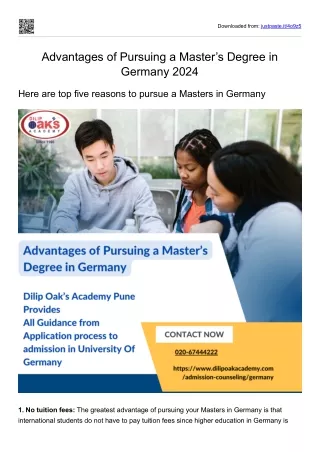 Advantages of Pursuing a Master’s Degree in Germany