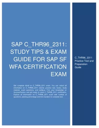 SAP C_THR96_2311: Study Tips & Exam Guide for SAP SF WFA Certification Exam