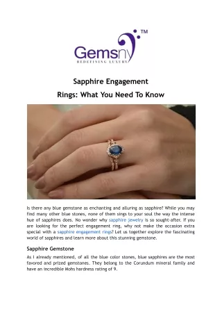 Sapphire Engagement Rings: What You Need To Know