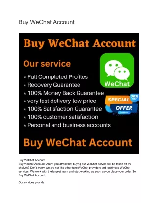 Buy WeChat Account