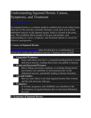 Understanding Inguinal Hernia