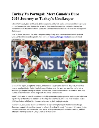 Turkey Vs Portugal Mert Gunok's Euro 2024 Journey as Turkey's Goalkeeper