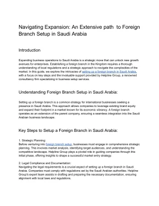 Navigating Expansion_ An Extensive path  to Foreign Branch Setup in Saudi Arabia