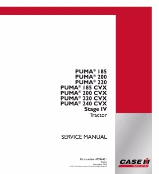 CASE IH PUMA 200 Stage IV Tractor Service Repair Manual