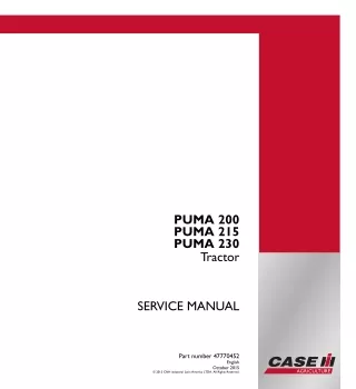 CASE IH PUMA 200 Tractor Service Repair Manual 1