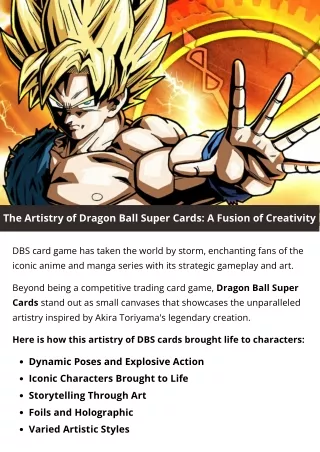 The Artistry of Dragon Ball Super Cards A Fusion of Creativity