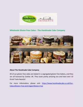 Wholesale Gluten Free Cakes - The Handmade Cake Company