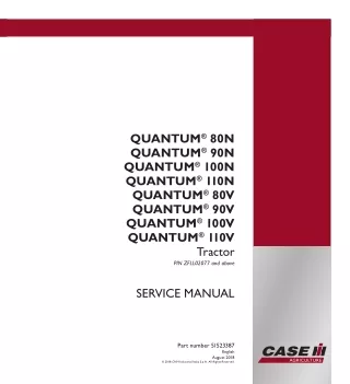 CASE IH QUANTUM 80N Tractor Service Repair Manual (PIN ZFLL02077 and above)
