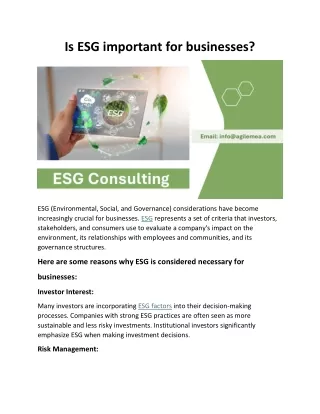 Is ESG important for businesses