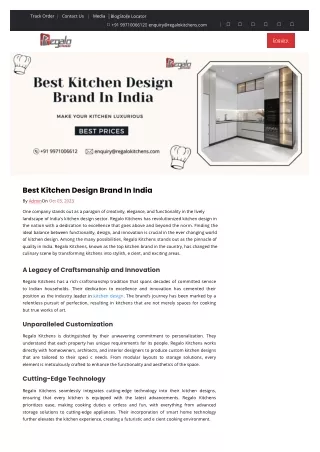 Best Kitchen Design Brand In India