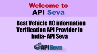 Best Vehicle RC information Verification API Provider in India- API Seva