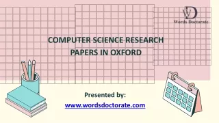 Computer Science Research Papers in Oxford