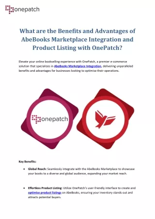 Benefits and Advantages of AbeBooks Marketplace Integration and Product Listings