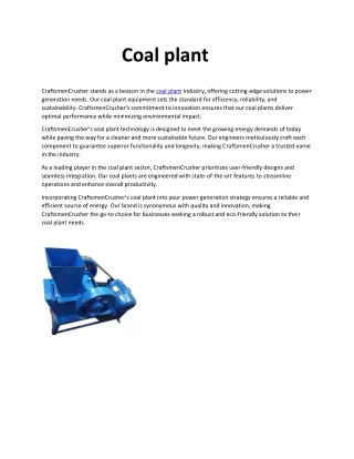 Coal plant