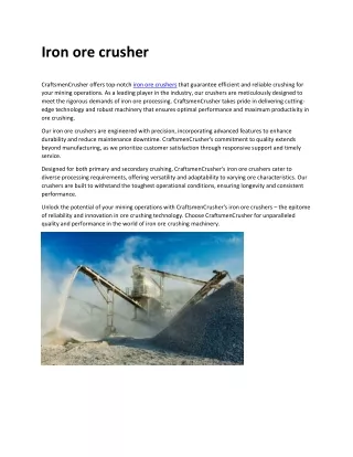 Iron ore crusher