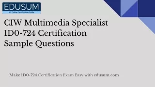 CIW Multimedia Specialist 1D0-724 Certification Sample Questions