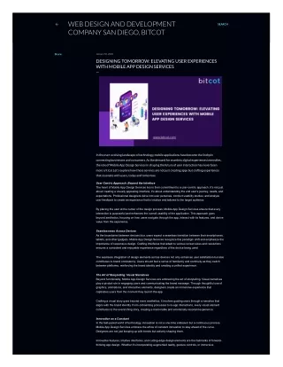 Designing Tomorrow Elevating User Experiences with Mobile App Design Services
