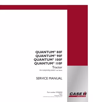 CASE IH QUANTUM 100F Tractor Service Repair Manual (PIN HLRQ010FEJLU00031 and above)