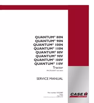 CASE IH QUANTUM 100V Tractor Service Repair Manual (PIN ZFLL02077 and above)