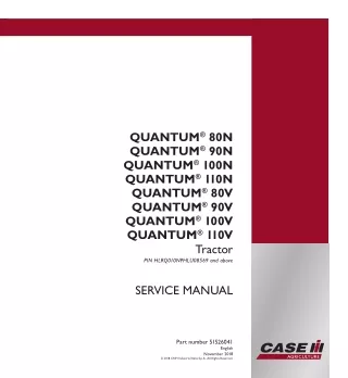 CASE IH Quantum 110N Tractor Service Repair Manual (PIN HLRQ010NPHLU08569 and above)