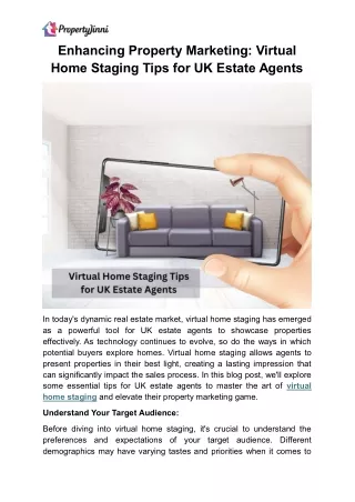 Virtual Home Staging Tips for UK Estate Agents - propertyjinni