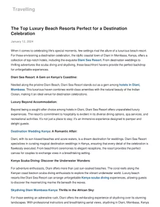 The Top Luxury Beach Resorts Perfect for a Destination Celebration