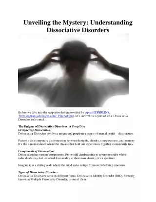 Dissociative Disorders