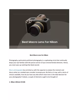 Best Macro Lens For Nikon