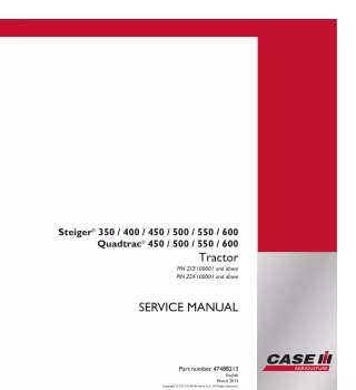 CASE IH Steiger 350 Tractor Service Repair Manual [ZCF100001 - ]