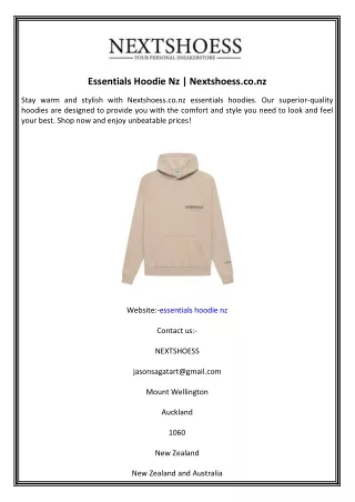 Essentials Hoodie Nz  Nextshoess.co.nz