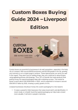 Custom Boxes Buying Guide 2024 - Liverpool Edition