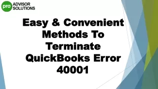 Best Way To Resolve QuickBooks Error 40001