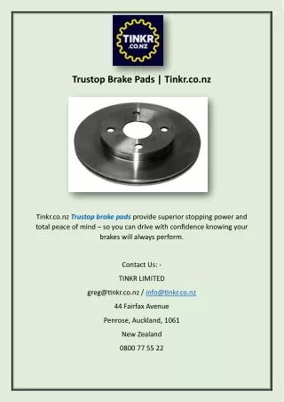 Trustop Brake Pads | Tinkr.co.nz