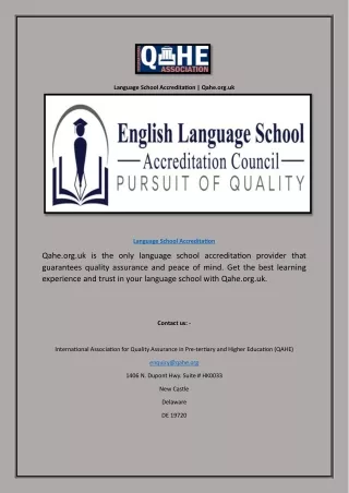 Language School Accreditation | Qahe.org.uk