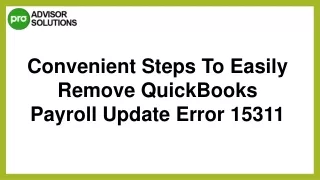 Easy Way To Fix QuickBooks Payroll Update Error 15311