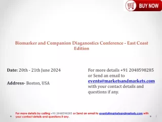 Biomarker and Companion Diagnostics Conference|20th – 21st June 2024|Boston, USA