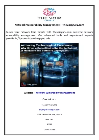 Network Vulnerability Management  Thevoipguru.com