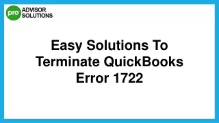 Right Way To Fix QuickBooks Error 1722